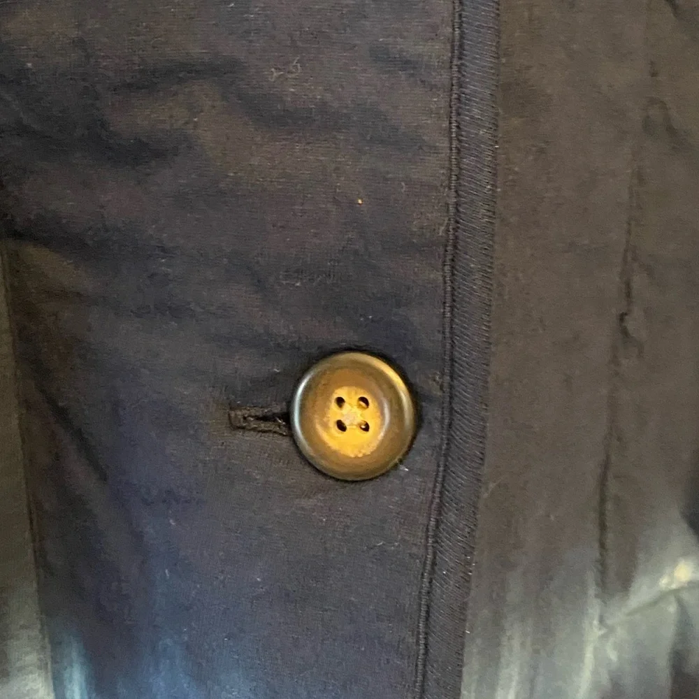 J.Jill Purejill 100% Cotton Navy Blue Quilted Jacket MD Tie Dye Button Front - Picture 4 of 13